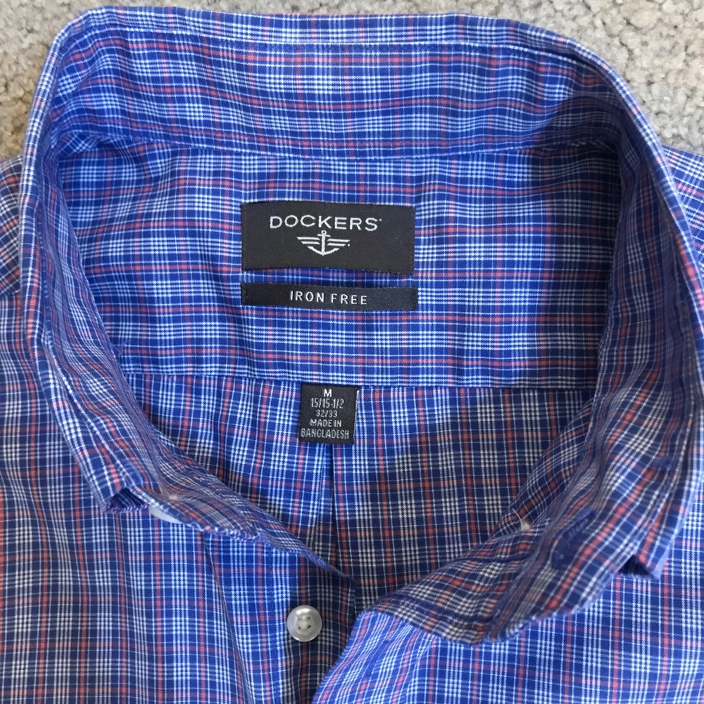 🔥Mens15-15 1/2 DOCKERS Dress/ Casual Wear checked